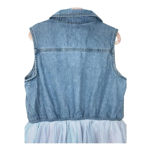 LILT Girls' Little  Denim to Mesh Dress 100% Cotton size 10/12 - Picture 4 of 9